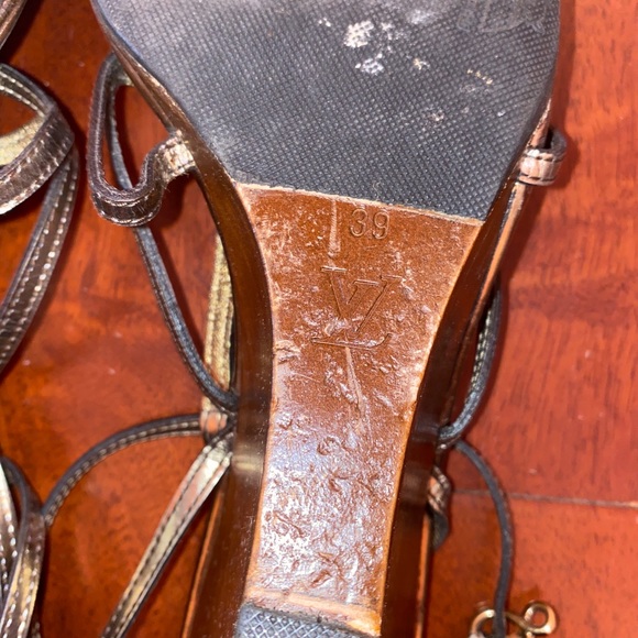 Louis Vuitton Strap Wooden Wedge Sandals size 39 - Picture 9 of 10